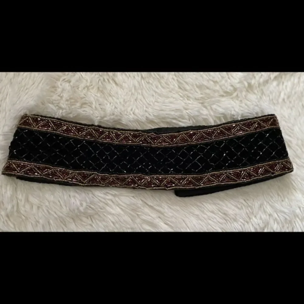 Vintage Christian Dior black, brown and gold embellished 